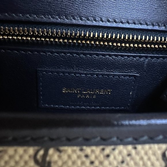 Saint Laurent Flap Satchel Monogram All Over Canvas & Leather - Excellent Cond. - Picture 8 of 13